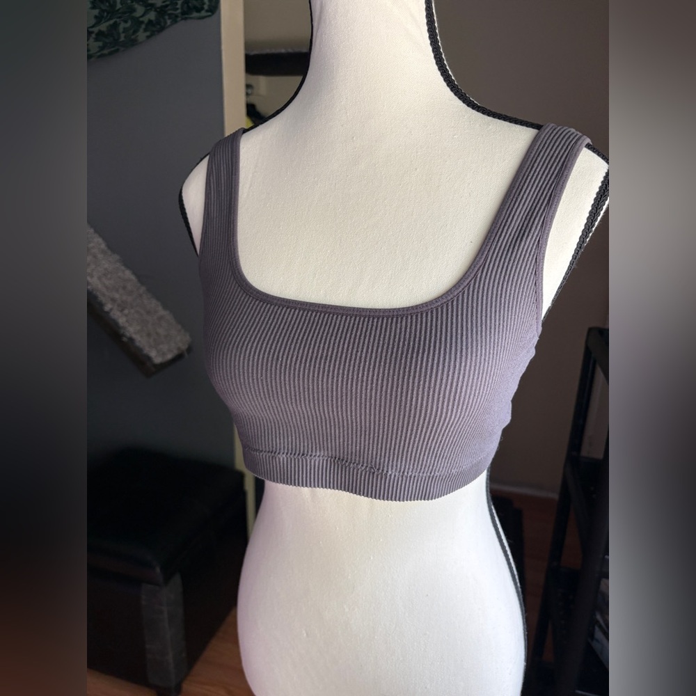 Garage Grey Ribbed Knit Topn